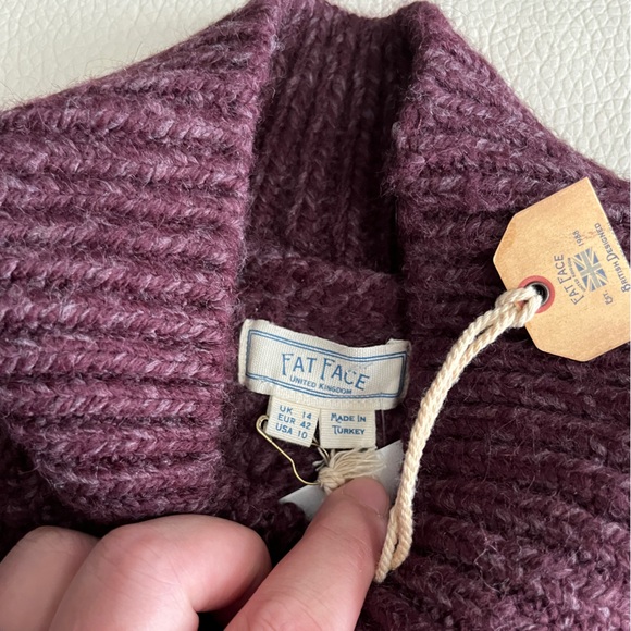 NWT - Fat Face Women’s Cable Knit High Neck Sweater - US 10/L - Picture 8 of 10